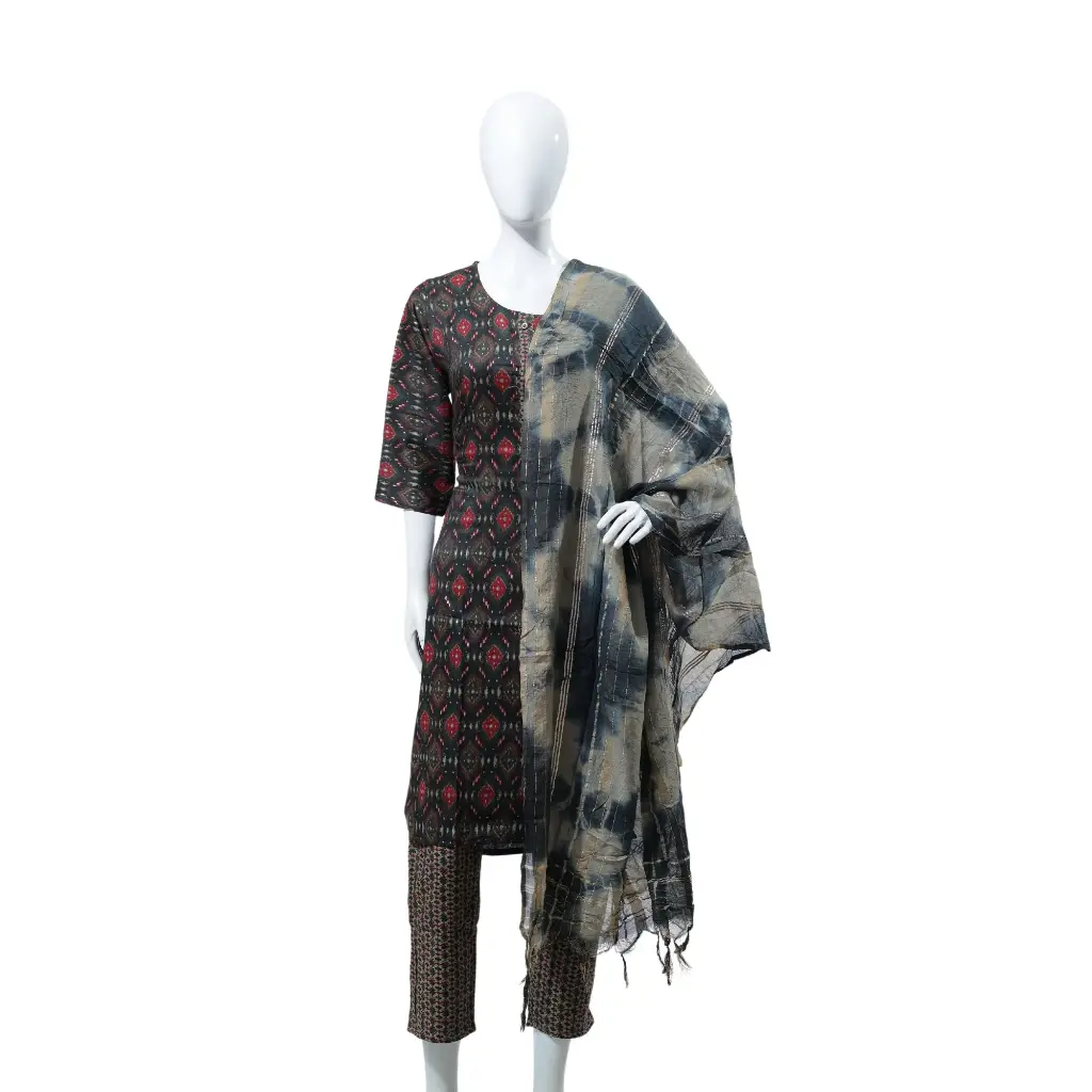 Churidar Black Printed