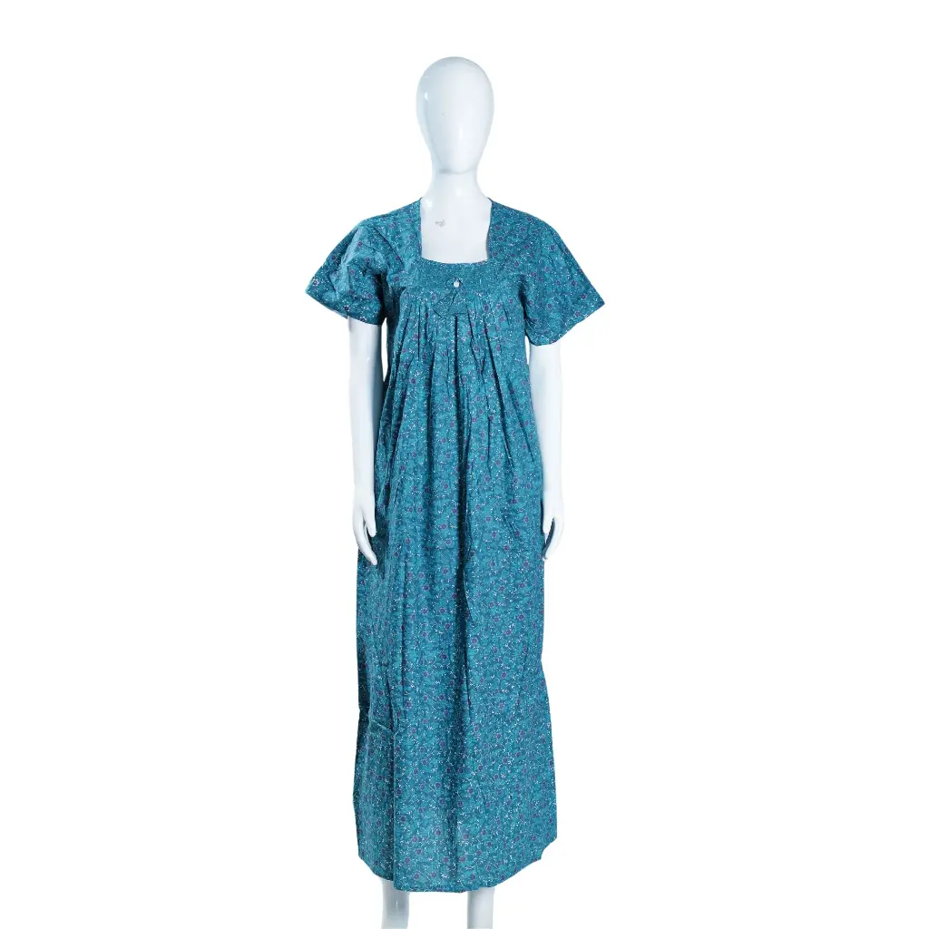 Women Nighty Maxi Printed Cotton