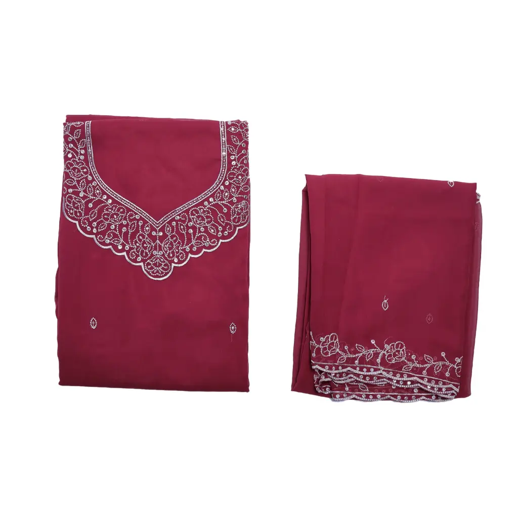 Unstitched Material Salwar Embroidered 