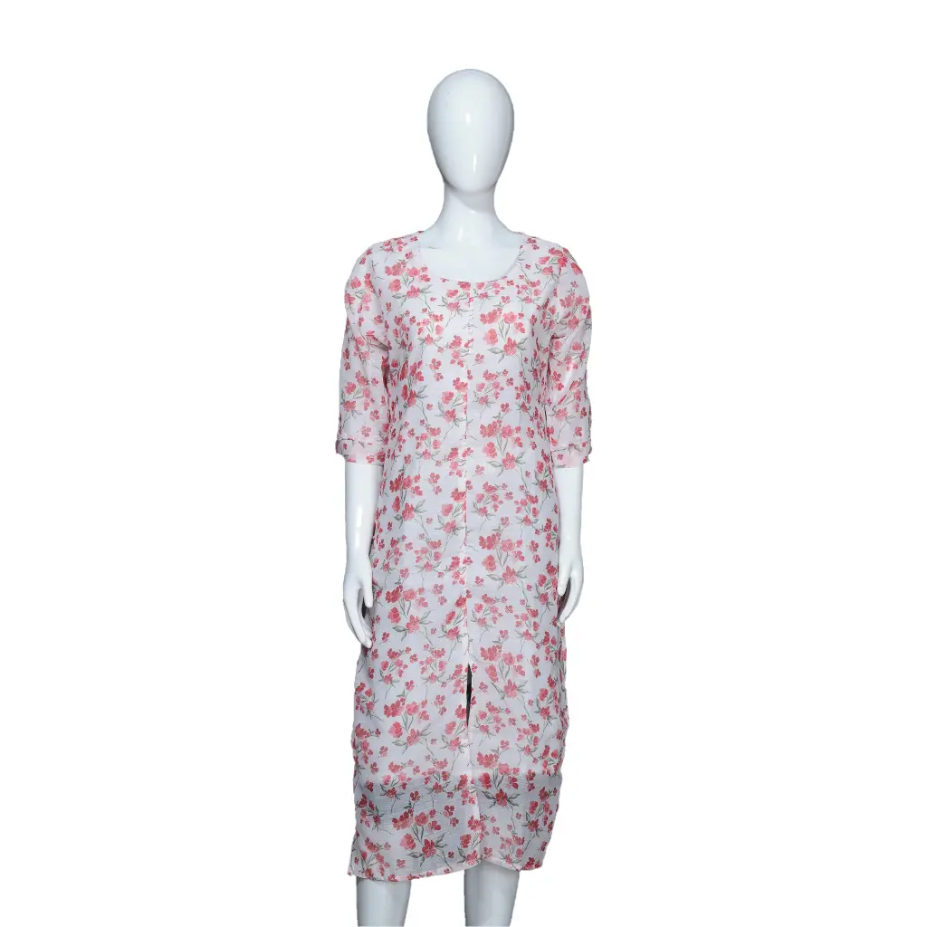Kurti White Red
