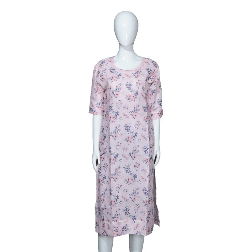 Women Cotton Straight Kurta Lavender