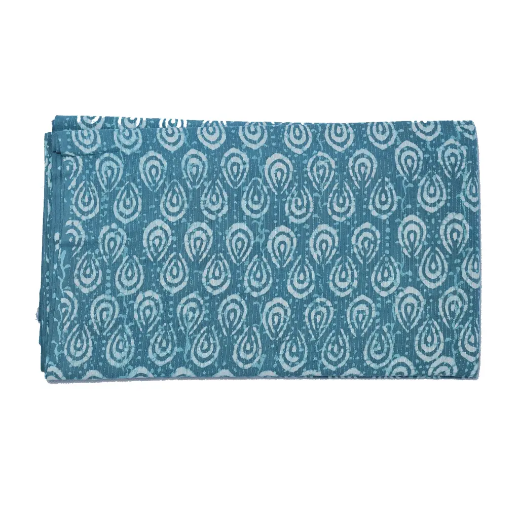 Printed Cotton Fabric Blue