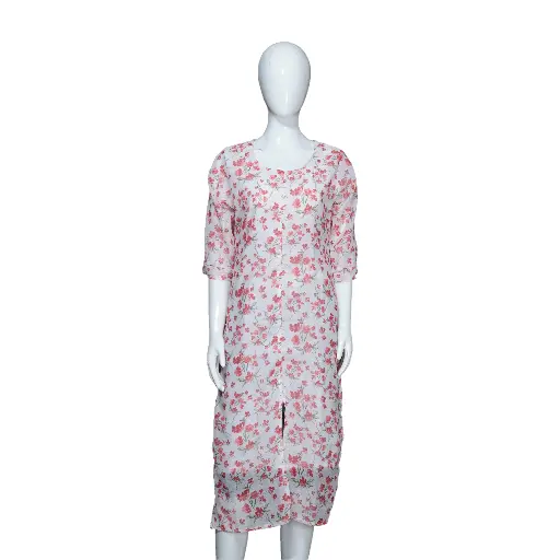Kurti White Red
