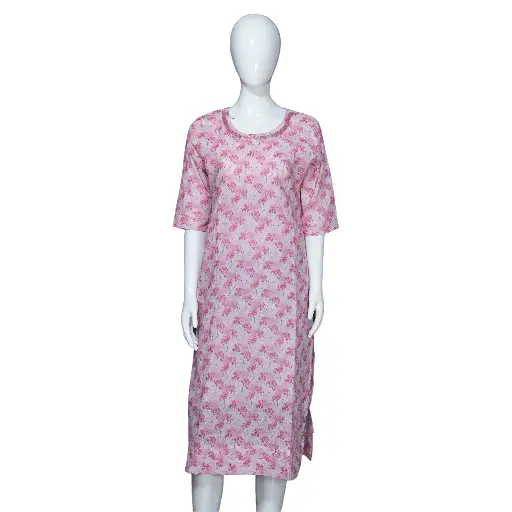 Women Cotton Straight Kurta Purple