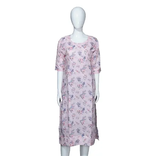 Women Cotton Straight Kurta Lavender