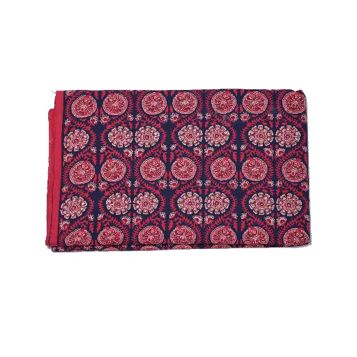 Printed Cotton Fabric Red and Blue