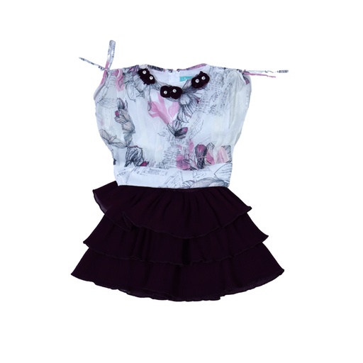 [9108] Top and Skirt Chiffon