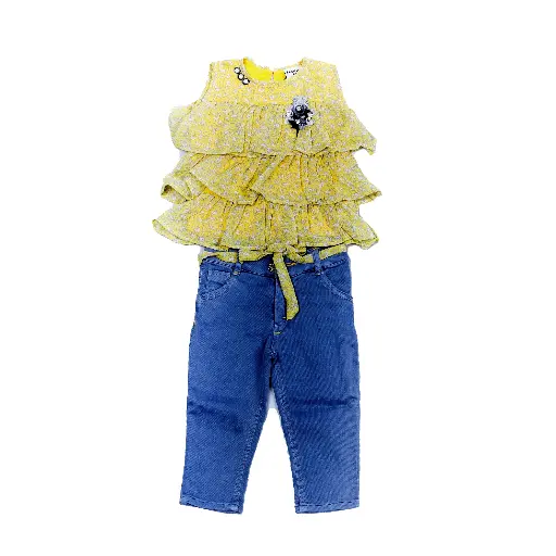 [NJ2082] Girls Western Pant and Top