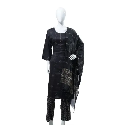 Churidhar Floral Printed Black